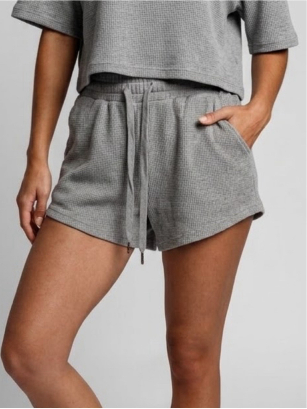 COMFRT Waffle Lounge Shorts Light Heather Grey Size Small NIB / NWT